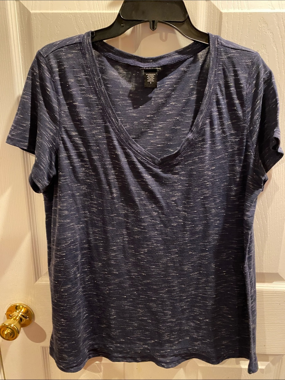 torrid Navy Space-Dye V-Neck Short Sleeve Tee